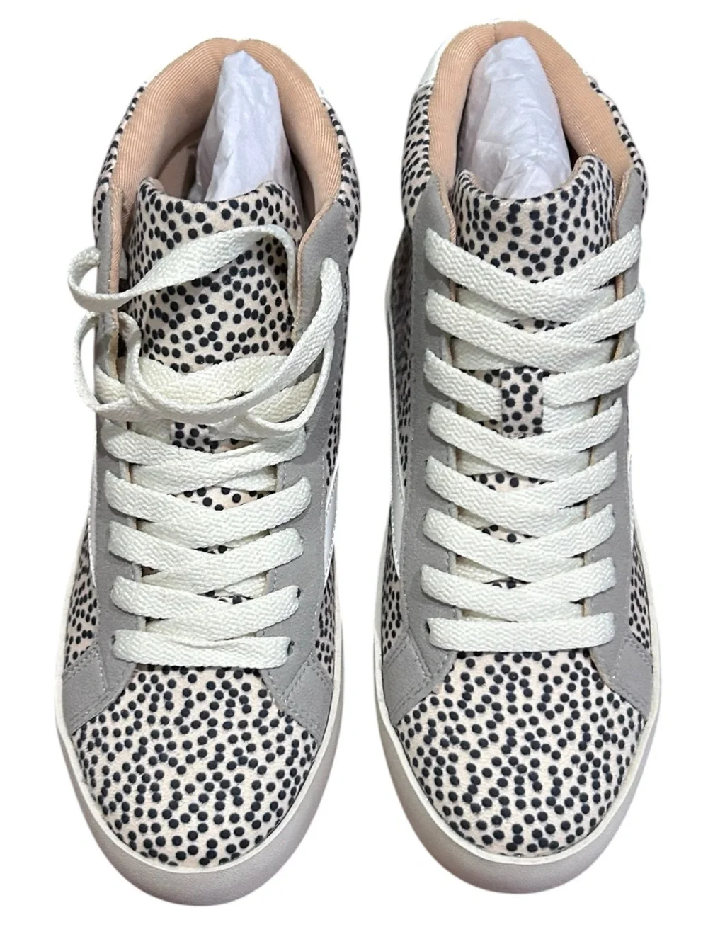 Journee Collection Size 6 Animal Print High Top Sneakers NWOT - Picture 2 of 5
